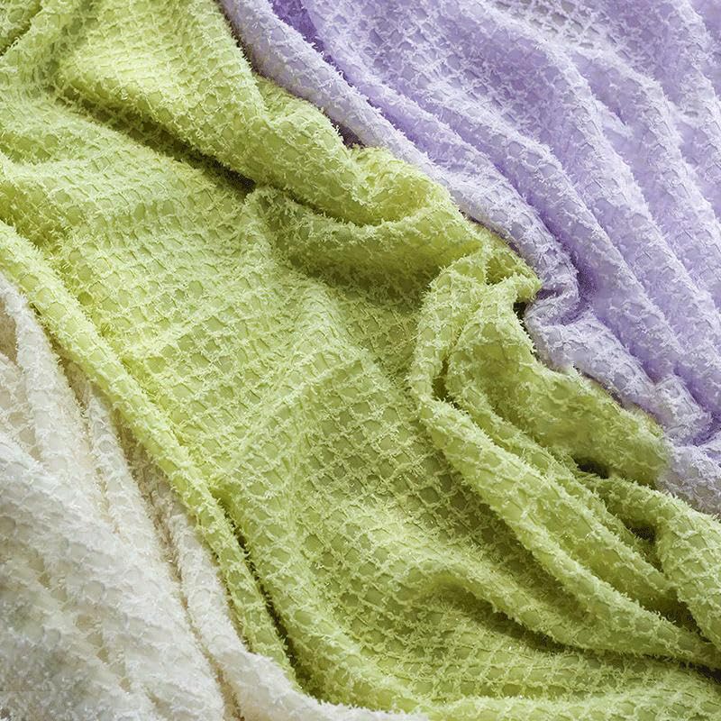 Chiffon-Stoff halbtransparent Jacquard kariert 150 cm breit 1/2/3 m lang grün Meterware Chiffon-Stoff zum Selbermachen Schals Basteln
