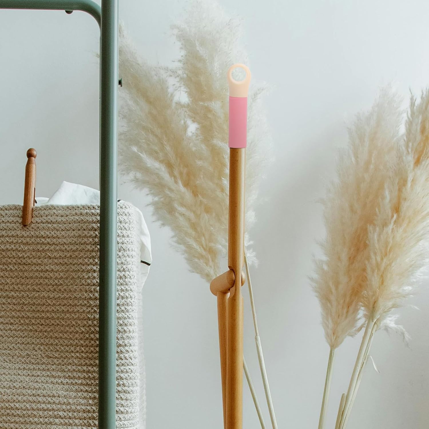 Mobestech 10pcs 22mm Dustpan Rod Handle Grip and Push Broom Handle Grip Replacement Accessories for Floor Cleaning Broom, Pink Sweeping Tool Parts for Home and Commercial Use
