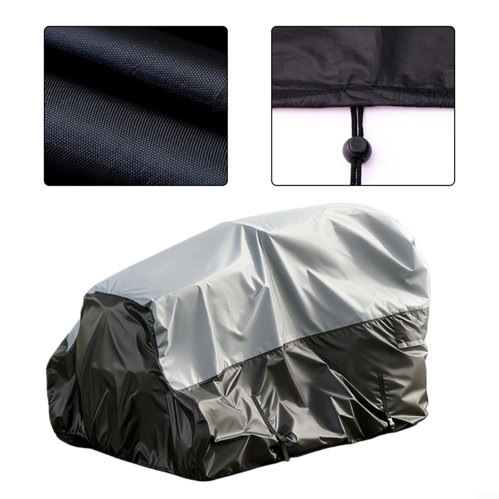 Funda impermeable para cortacésped, tela Oxford 600D con cordón elástico y correas para cortacéspedes, tractores, bolsa de almacenamiento de 79 x 46 x 55 pulgadas