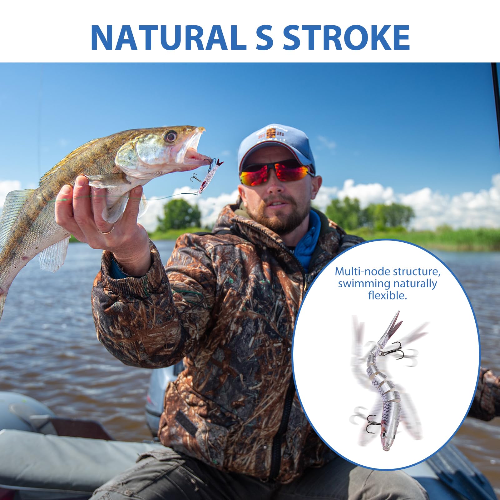 Leurre De Pêche Articulé Pro 13 Segments 16,5 Cm 34 G - Neuf Pour Carnassiers