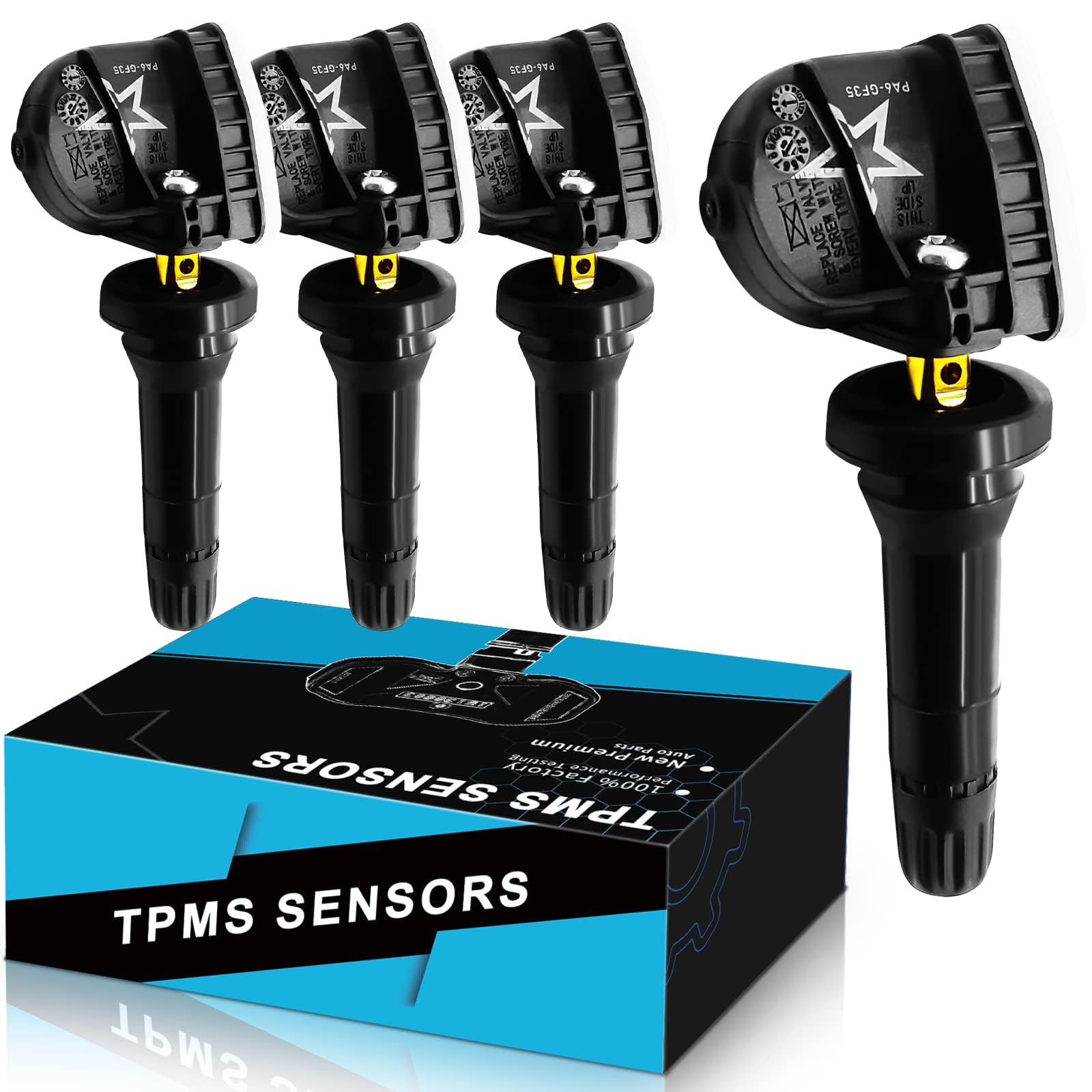 YZHIDIANF Tire Pressure Sensors TPMS for:-Chevy Camaro 2010-2015 Impala Silverado Cruze, for:-GMC Yukon Sierra for:-Cadillac for:-Buick for:-Pontiac for:-Saturn 315 Pre-Programed 13598771 (4PCS)