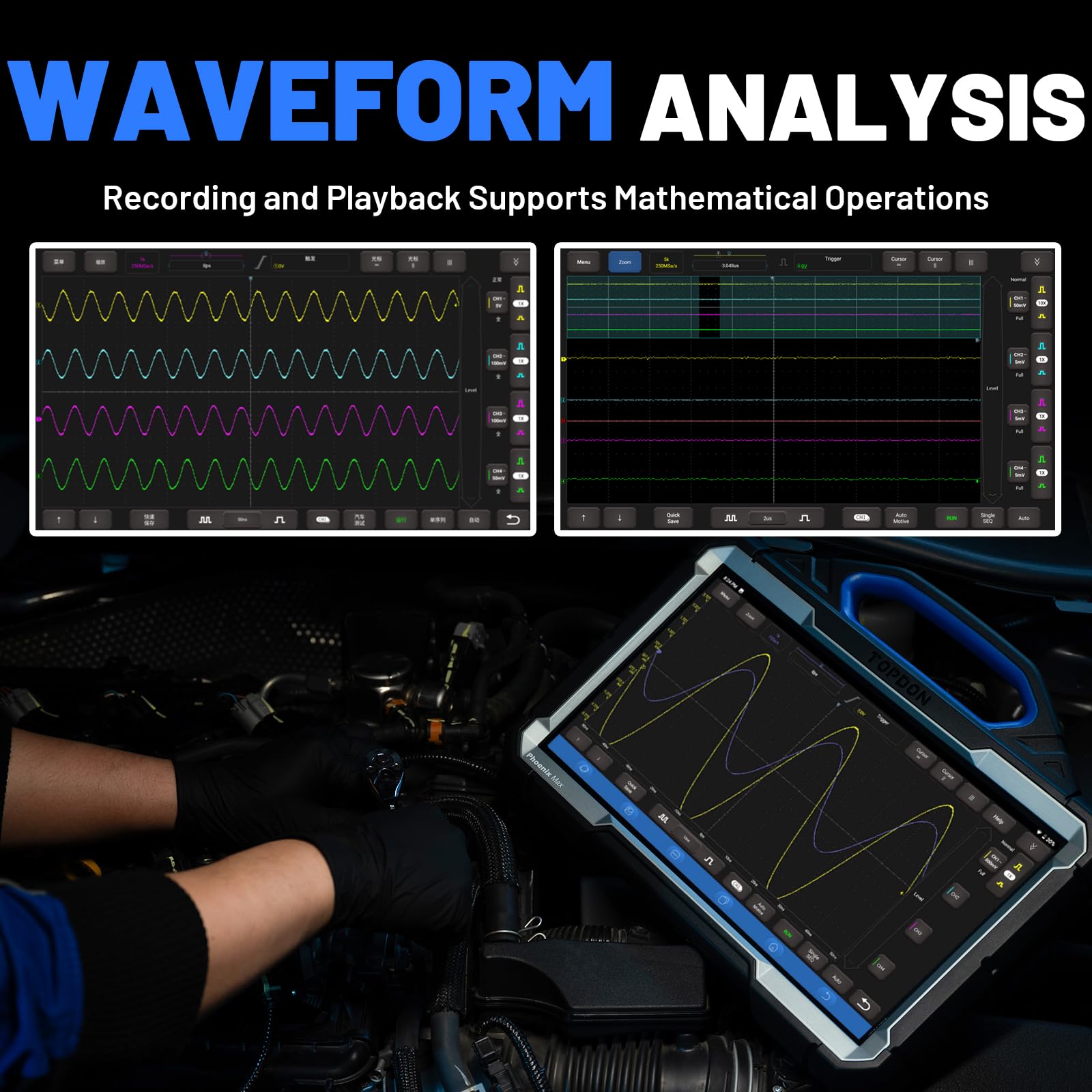 Amazon.com: TOPDON Phoenix Scope, 4 Channel Oscilloscope with