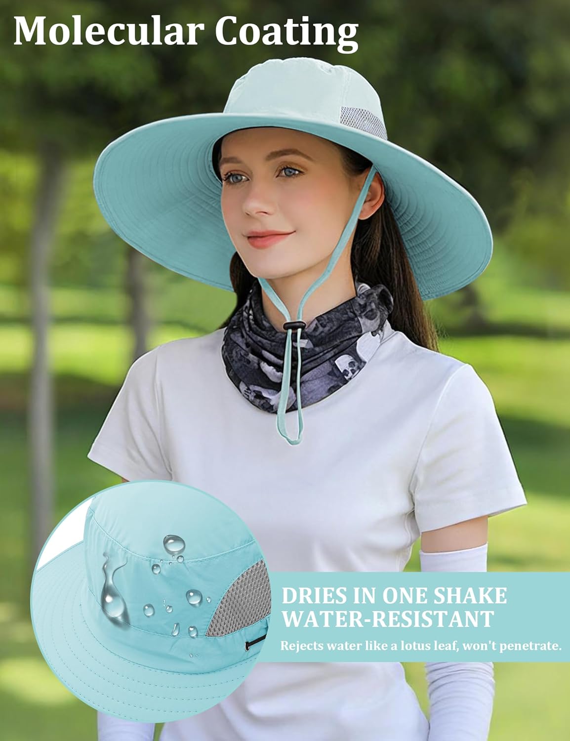 Peicees Fishing Hat, UPF 50+ Wide Brim Sun Hat for Women Safari Hats Hiking Hats Sun Hats with UV Protection