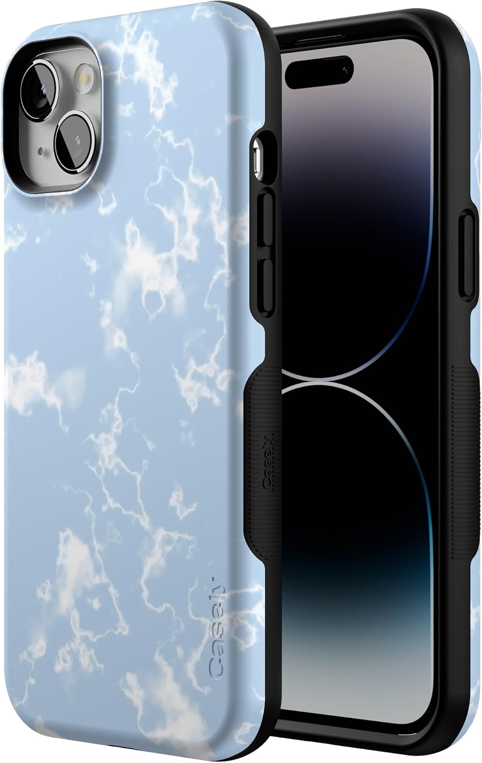Casely iPhone 14 Plus Case | Light Blue Skies | Marble Clouds | Bold Protective Design | Compatible with MagSafe