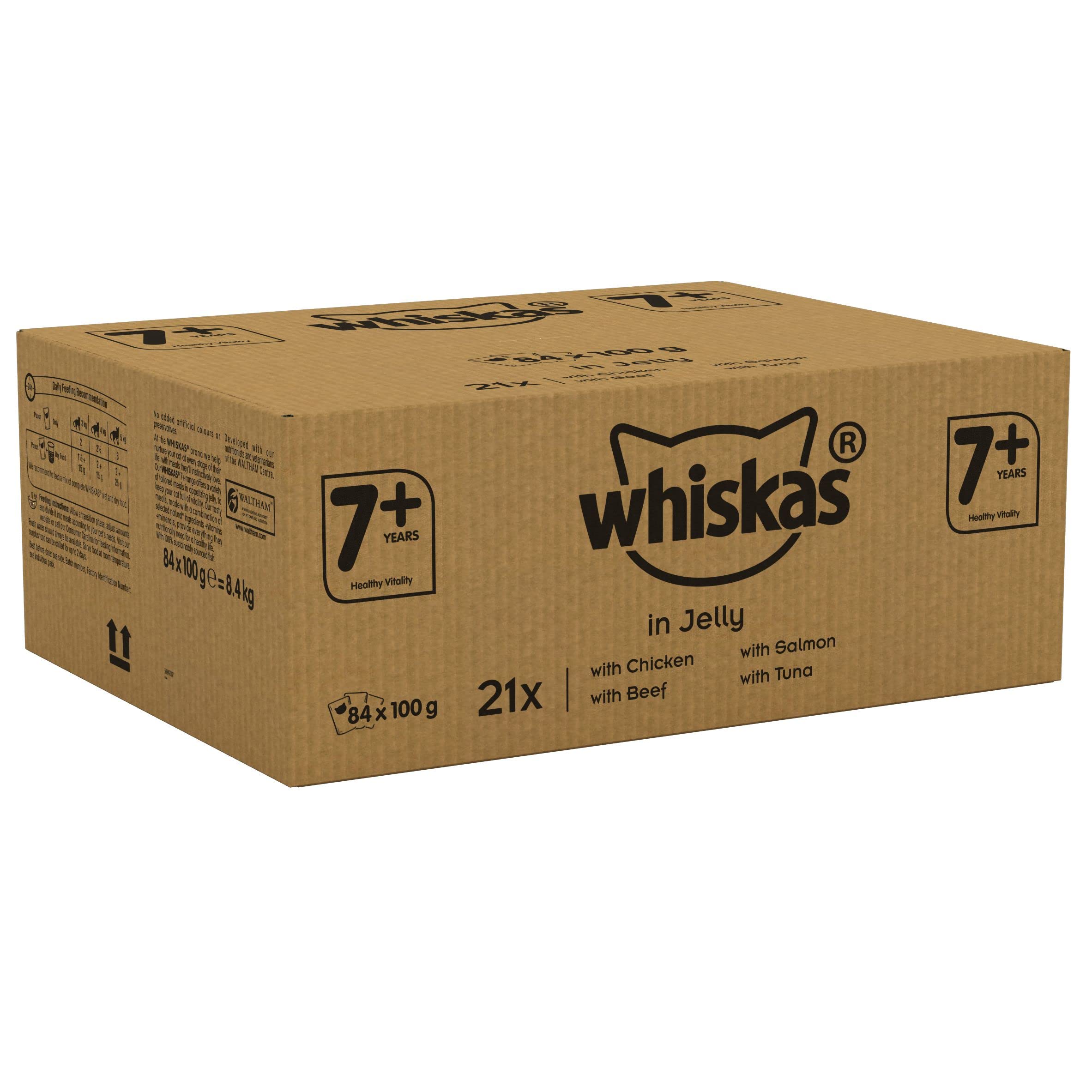 Whiskas, buste di cibo per gatti in gelatina, selezione di pesce