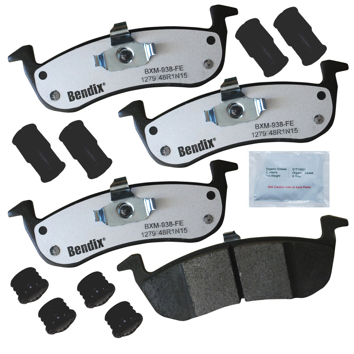 Bendix Fleet Metlok MKD1279FM Semi-Metallic Rear Brake Pads for Ford Expedition 2017-2007, Lincoln MKT 2015-2013, MKT 2019-2017, Navigator 2017-2007