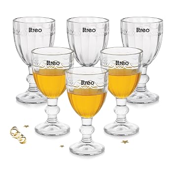 Treo by Milton Glace Shot Glasses I Set of 6 (65 ml) | Elegant Fluted mini Glasses with Geometric Design for Shots, mocktails, tasters & Parties