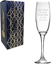 Personalised Engraved 7.7oz Aria Champagne Flute, Personalise with Any Message for Any Occasion, Stylize from Various Fonts, Gift Box Included, Laser Engraved
