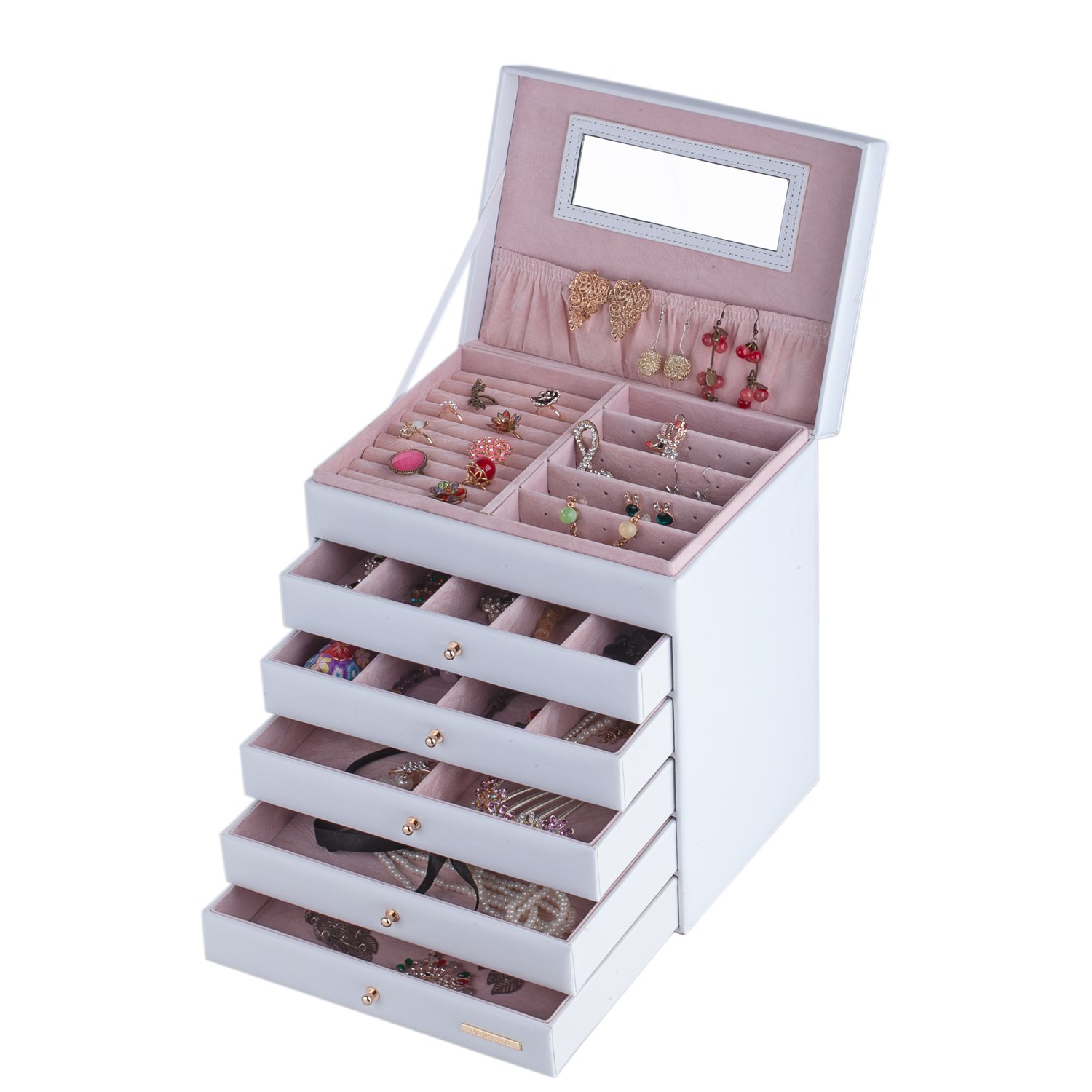 ROULING Large Jewellery Box Jewelry Organizer Box Display Storage Case