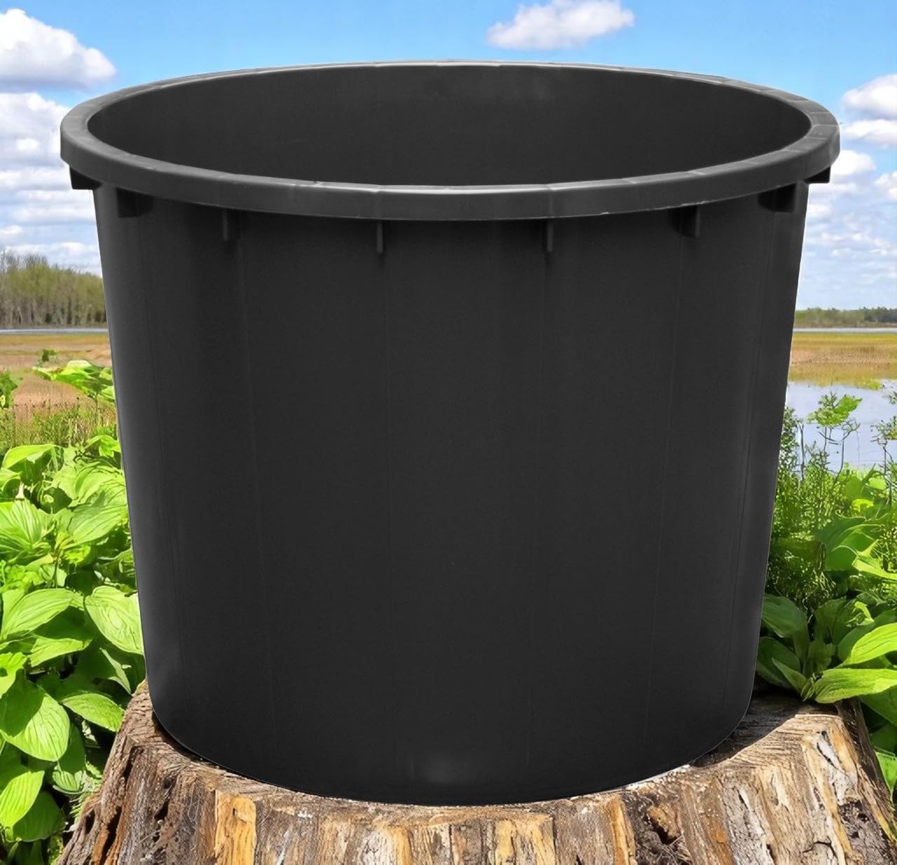 Mastello in plastica 500 litri nero Contenitore industriale tondo per liquidi