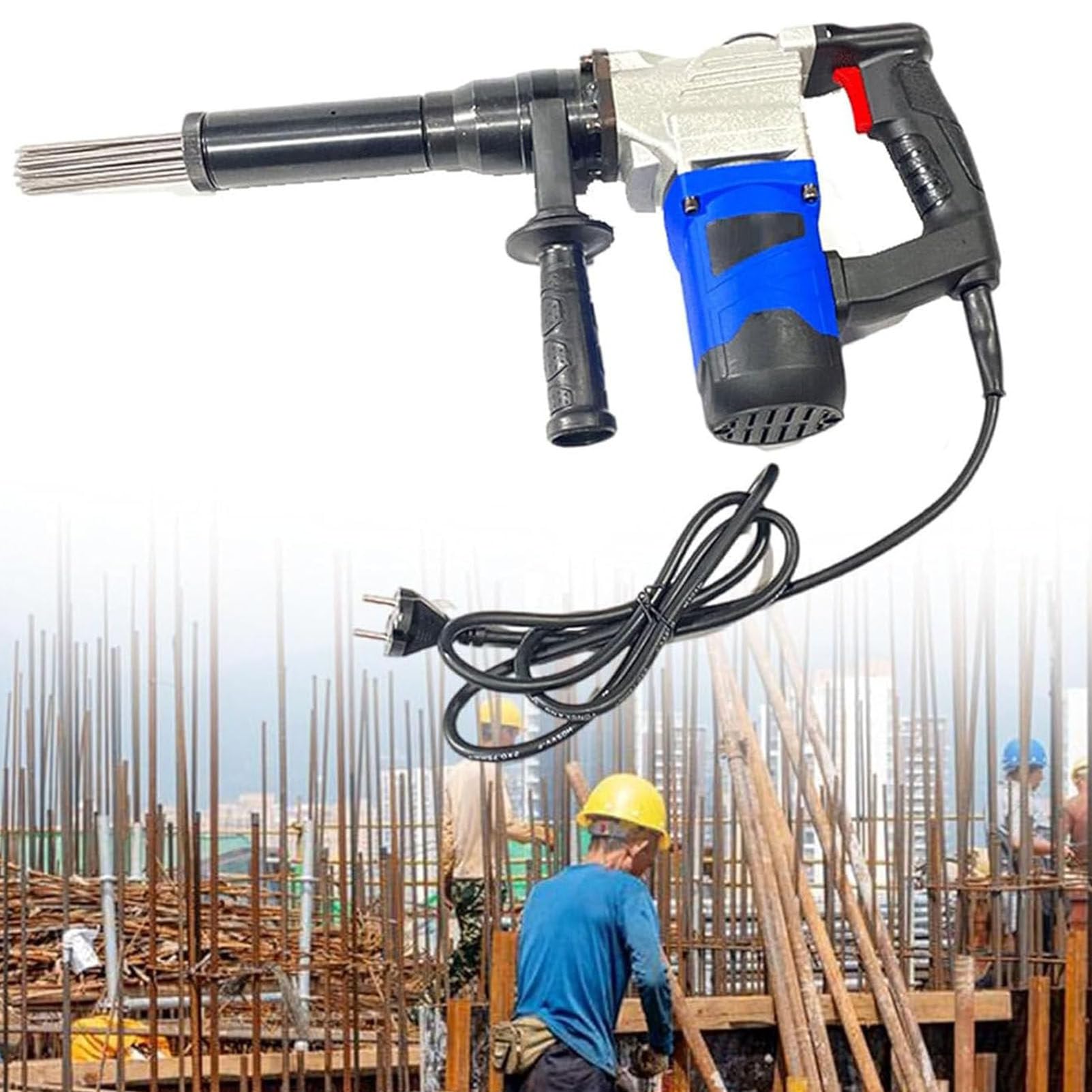 Ręczny pistolet z igłą, 1100 W Elektryczna skaler igły o wysokiej mocy elektryczna skaler igły Skalowce odrzutowe do usuwania rdzy, żucza spawania i farby