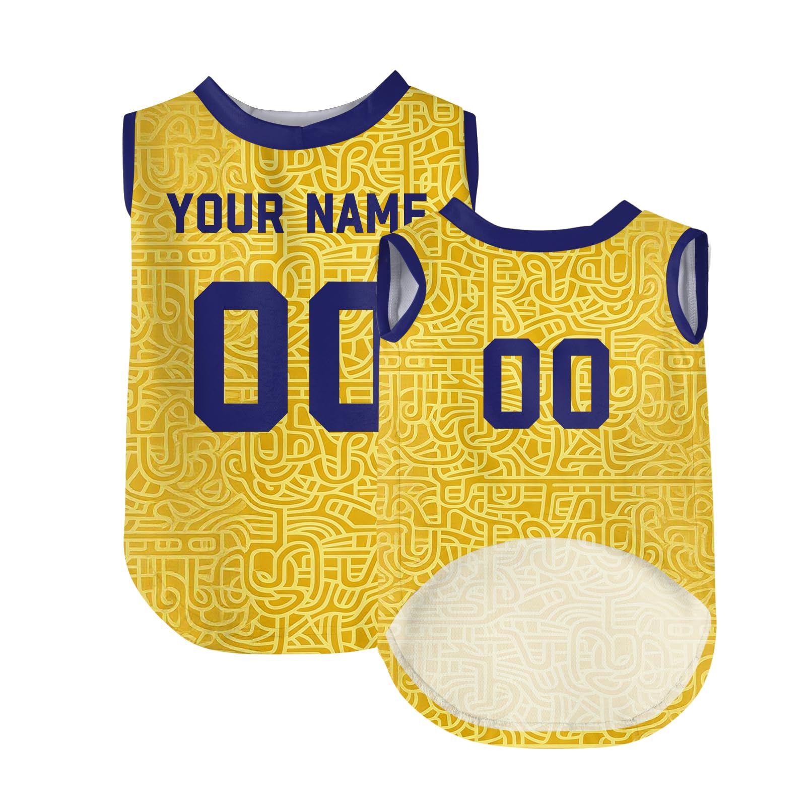 Personalised Dog T-Shirt, Custom Dog Clothes with Name Number & Logo Print, Breathable Quick Dry Sleeveless Football Jersey for Small Medium Large Dogs & Cats, XS-5XL, Ideal Pet Gift for Football Fans