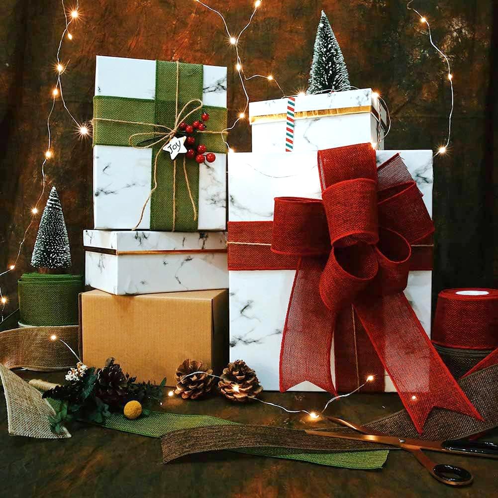 Nastro Di Iuta Vintage 4cm X 5m – Filo Metallico Sui Bordi, Per Decorazioni Natale E Regali (Nero)