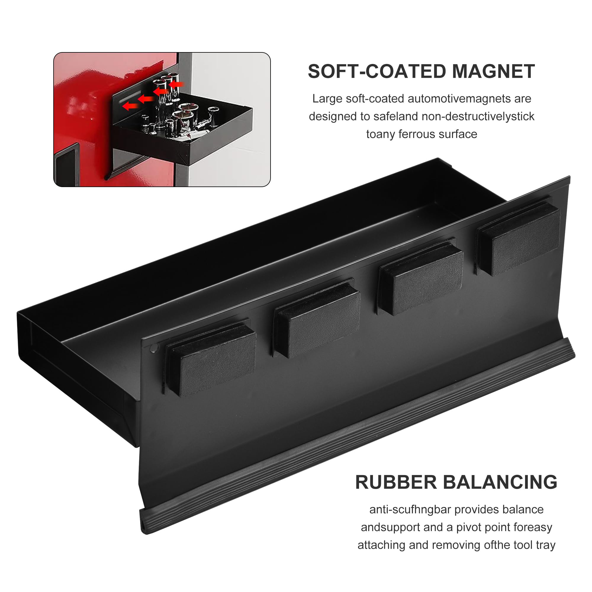 4pc Magnetic Toolbox Tray Set Tool Box Cabinet Side Shelf Storage