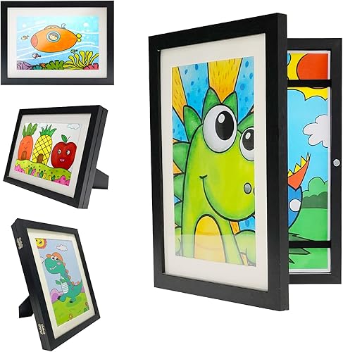 Marco de arte para niños, marcos de exhibición de obras de arte para niños, marcos de almacenamiento intercambiables para proyectos de arte
