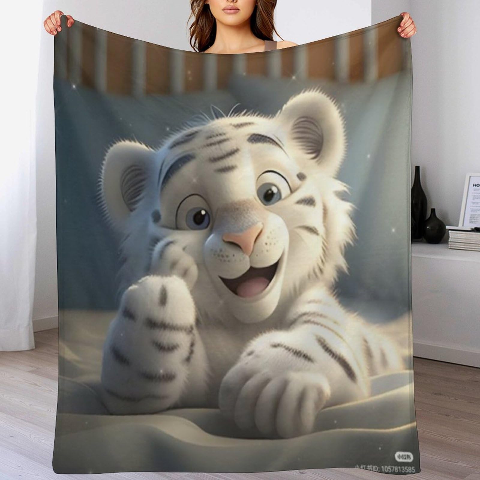 Couverture polaire tigre 140x180 cm plaid canapé jet de lit