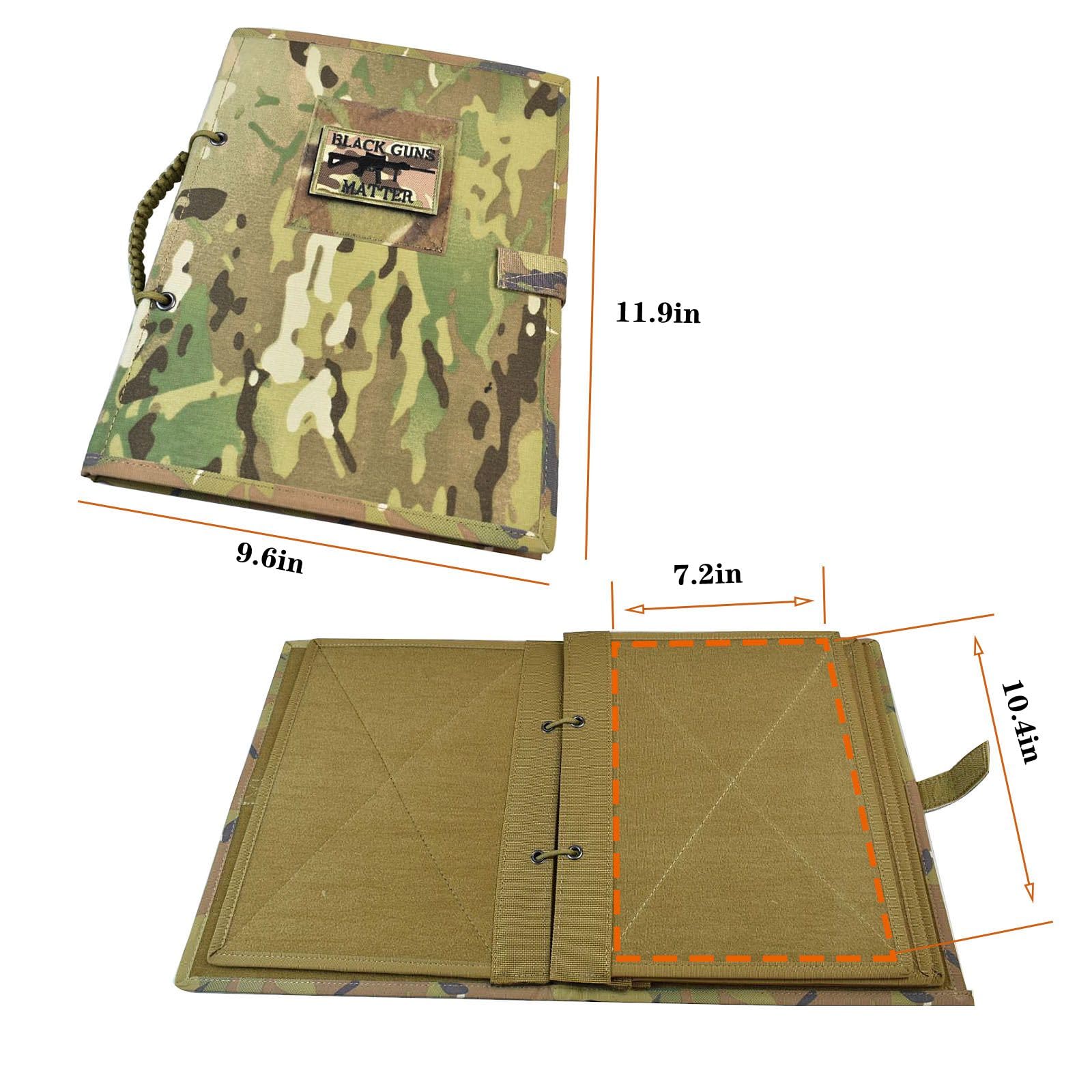 JFFCESTORE Tactical Hook & Loop Patch Book Holder Flip Page Booklet Organizer Store Collection Patches (CAMO)