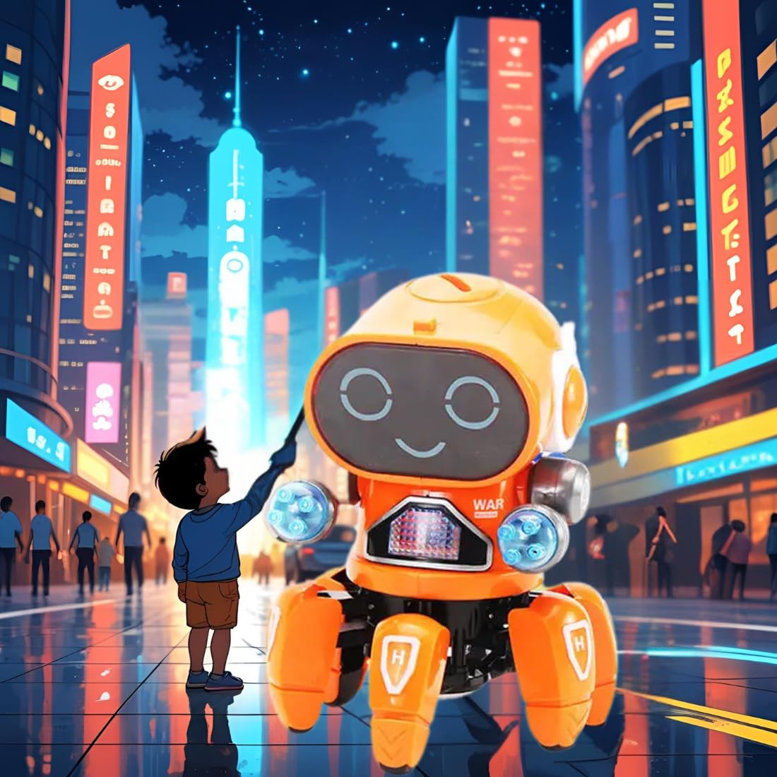 VRION® KRIMION® Toy Robot Dancing All Direction Rotation Robot with Colorful Lights and Music Dancing Robot Toys for Boys and Girls | Pack of 1 I (Assorted Colours) 2