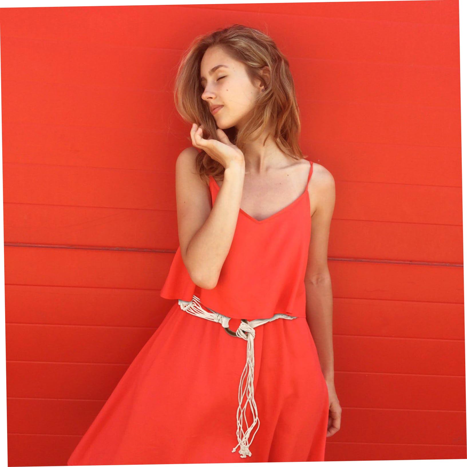 4piezas Cinturón De Mujer Bohemio Trenzado Mano Concha Cinturón Para Vestidos y Pantalones Accesorio De Moda Para Ocasiones Especiales