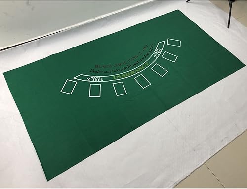 Miniatura 3 de Yuanhe Blackjack - Tapete rectangular de fieltro para mesa, 36 x 72 pulgadas, estilo Las Vegas, color verde, ideal para noches de juegos de póquer,