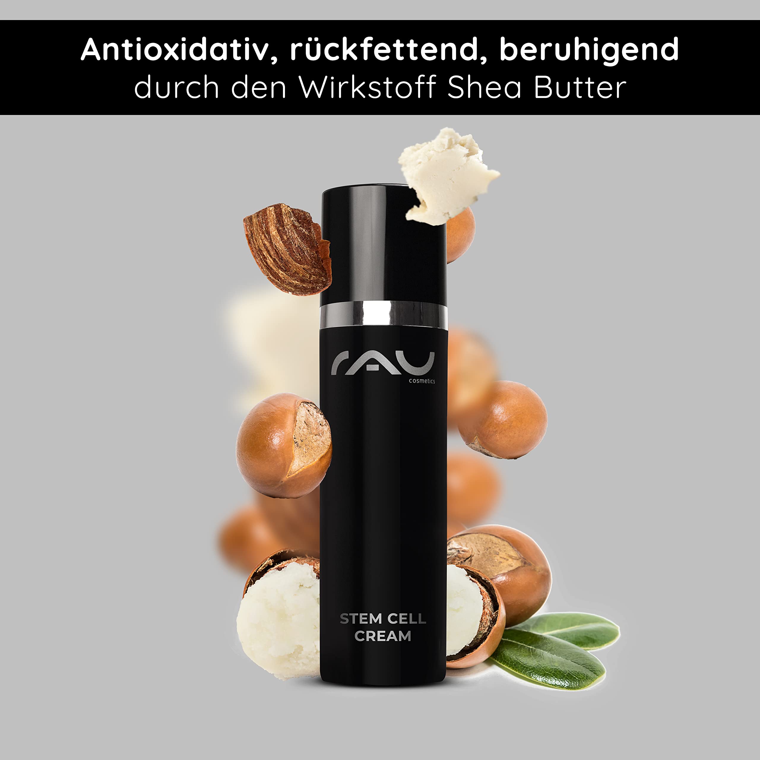 RAU Cosmetics Stem Cell Anti-Aging Tagescreme 50 ml - Vegane Gesichtspflege mit Hyaluronsäure, Argireline & Dreifach-Stammzellenkomplex - Feuchtigkeitscreme gegen Falten für reife & trockene Haut