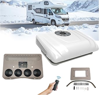 10500 BTU Camper Air Conditioner 24V Universal for RV Rooftop AC Unit, 24 Volt DC Air ConditionerCombo, Quiet A/C Unit Cooling for Truck Trailer Boat Motorhome Tractor Caravan Pickup