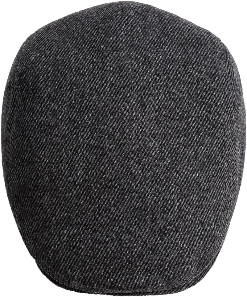 Men's Newsboy Hat with Earflaps Flat Ivy Cap Cabbie Driving Winter Hat - Image 3