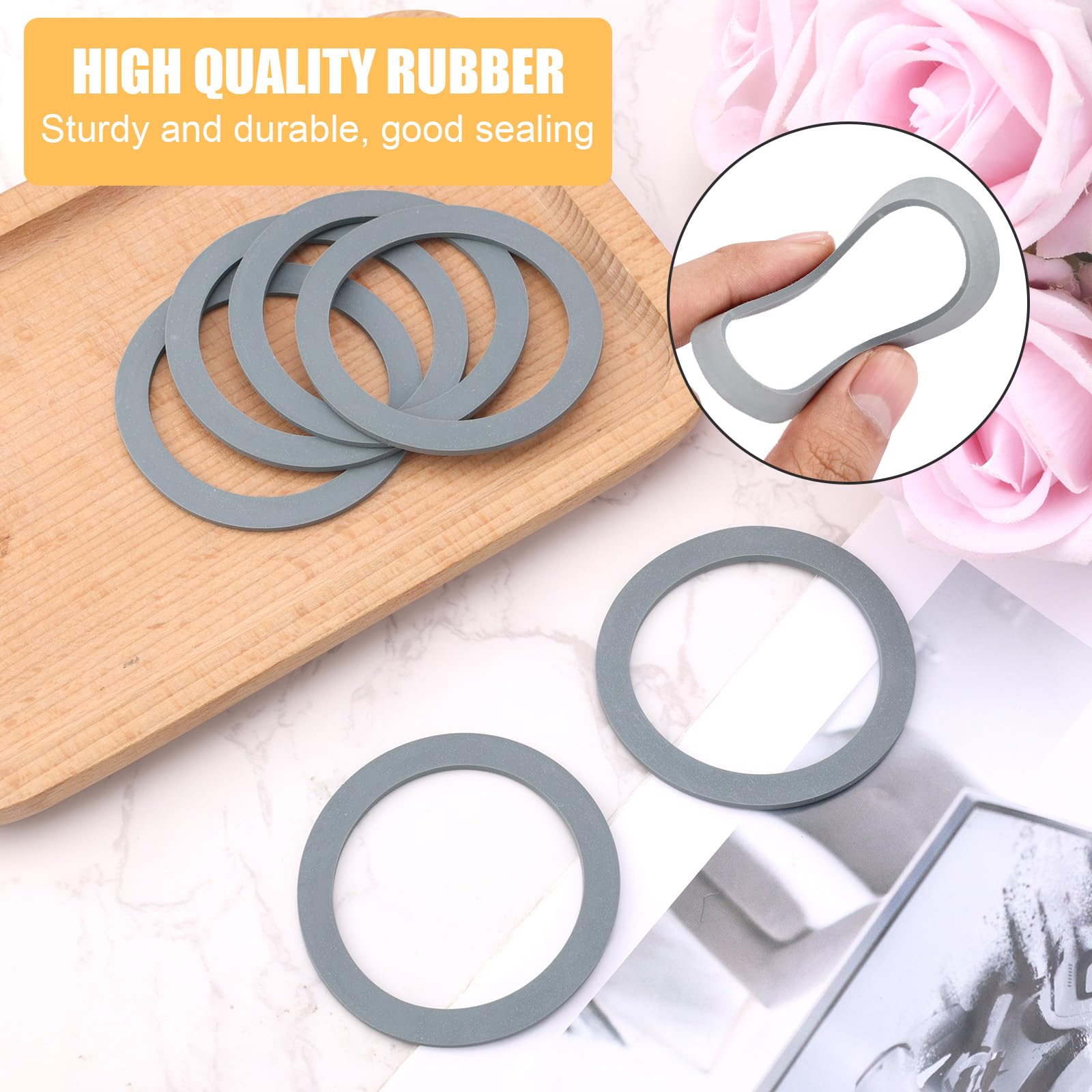 6 Pz Guarnizione per Frullatore per Oster, Anello di Gomma di Ricambio per Frullatore Guarnizione di Ricambio per Frullatore con O-ring Grigio Compatibile con Oster Osterizer