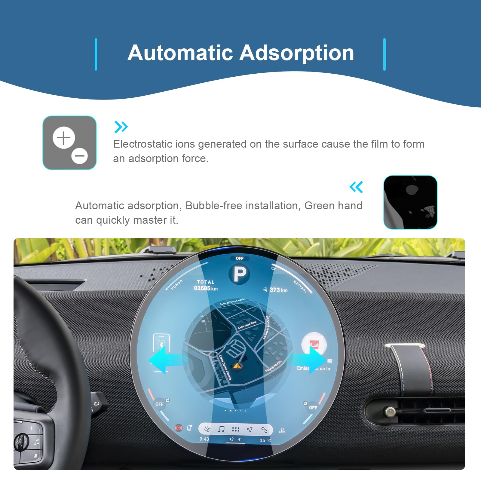 GAFAT [Nuovo 2024] Compatibile con Mini Cooper S F65 F66 Countryman U25 Aceman 2024 2025 9,4" Pellicola Protettiva per Navigazione, Cooper F65 F66 9,4" Nano Pellicola, 6H Antigraffio (2 Pezzi)