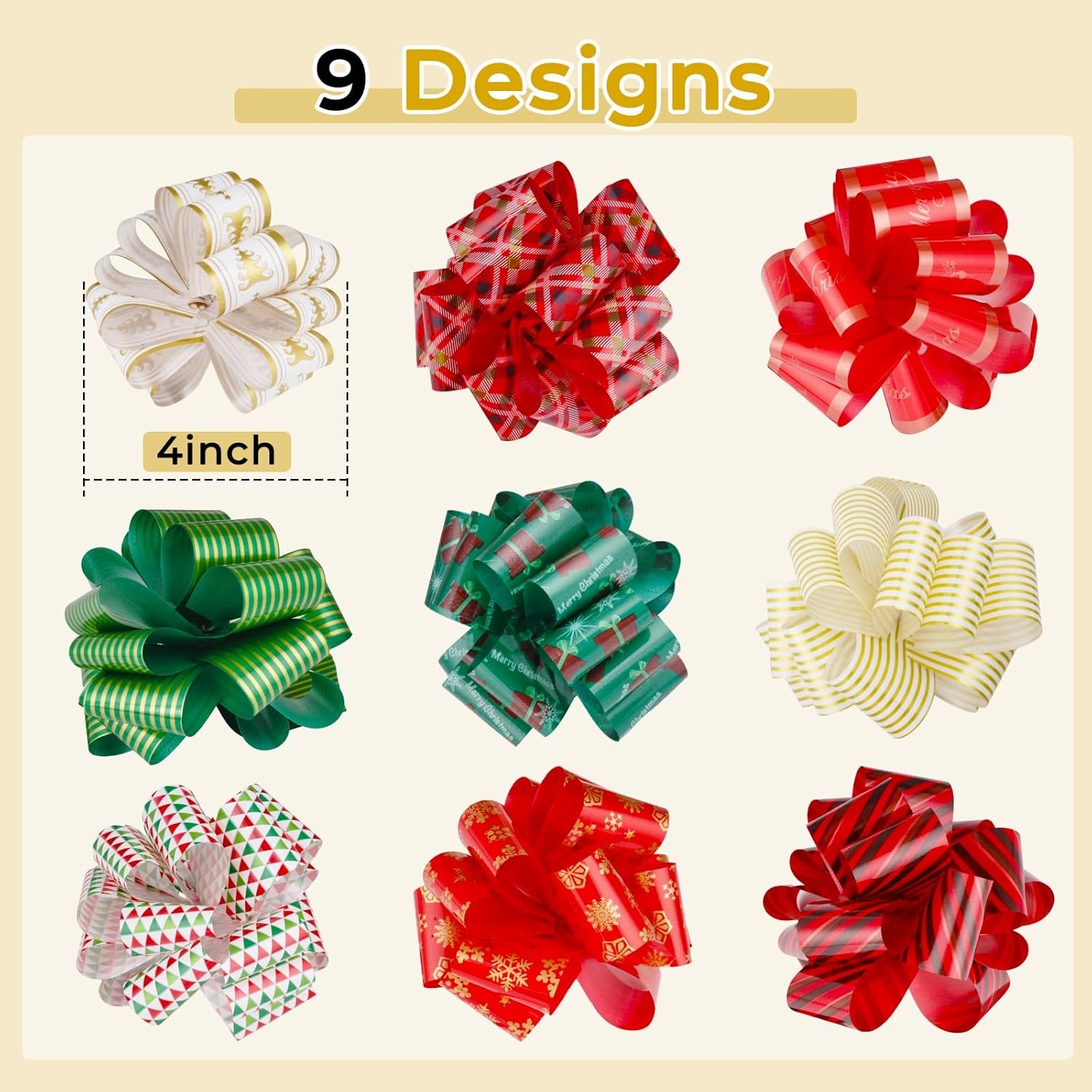 ONTODEX 27PCS Christmas Gift Wrap Bows for Presents, Xmas Pull Bows Easy and Fast Ribbons Gift Wrapping Accessory Holiday Decoration - Image 5
