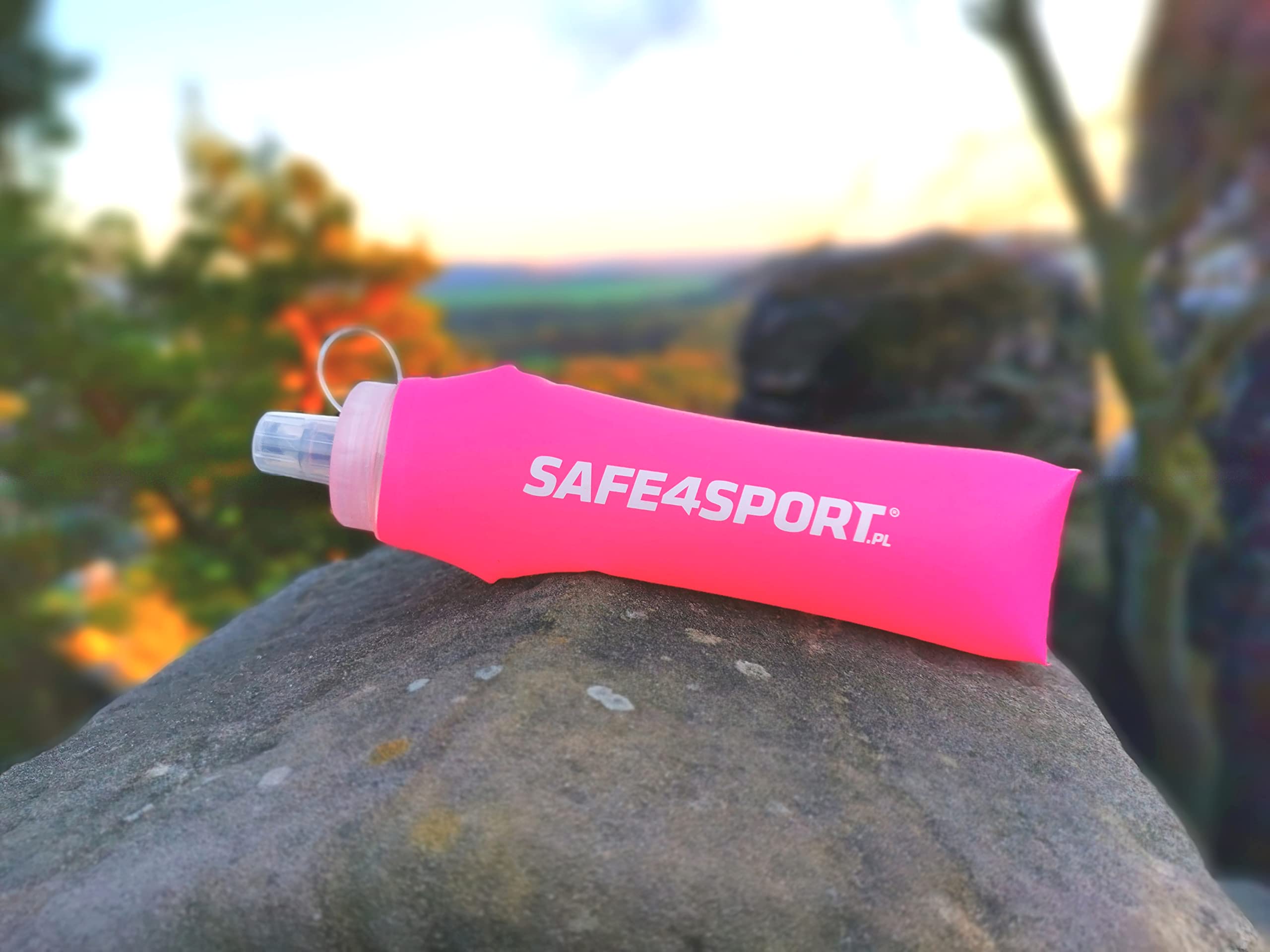 SAFE4SPORT Soft Flask 750 ML Rose - Bouteille d'eau Pliable - Bouteille d'eau en TPU Souple - Bouteille de Sport Souple