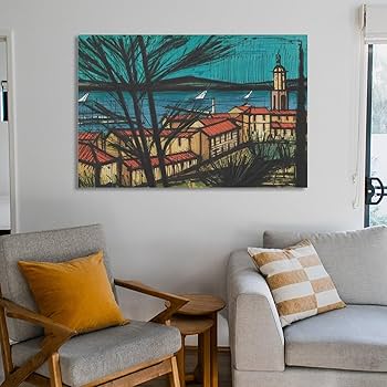 Amazon.co.jp: ベルナールビュッフェポスター《サントロペのパノラマ