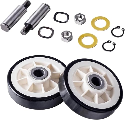Kit de rodillos de tambor 303373K (2 unidades), ajuste exacto para secadores Maytag Whirlpool Crosley, sustituye a 312948, 303373, 12001541,