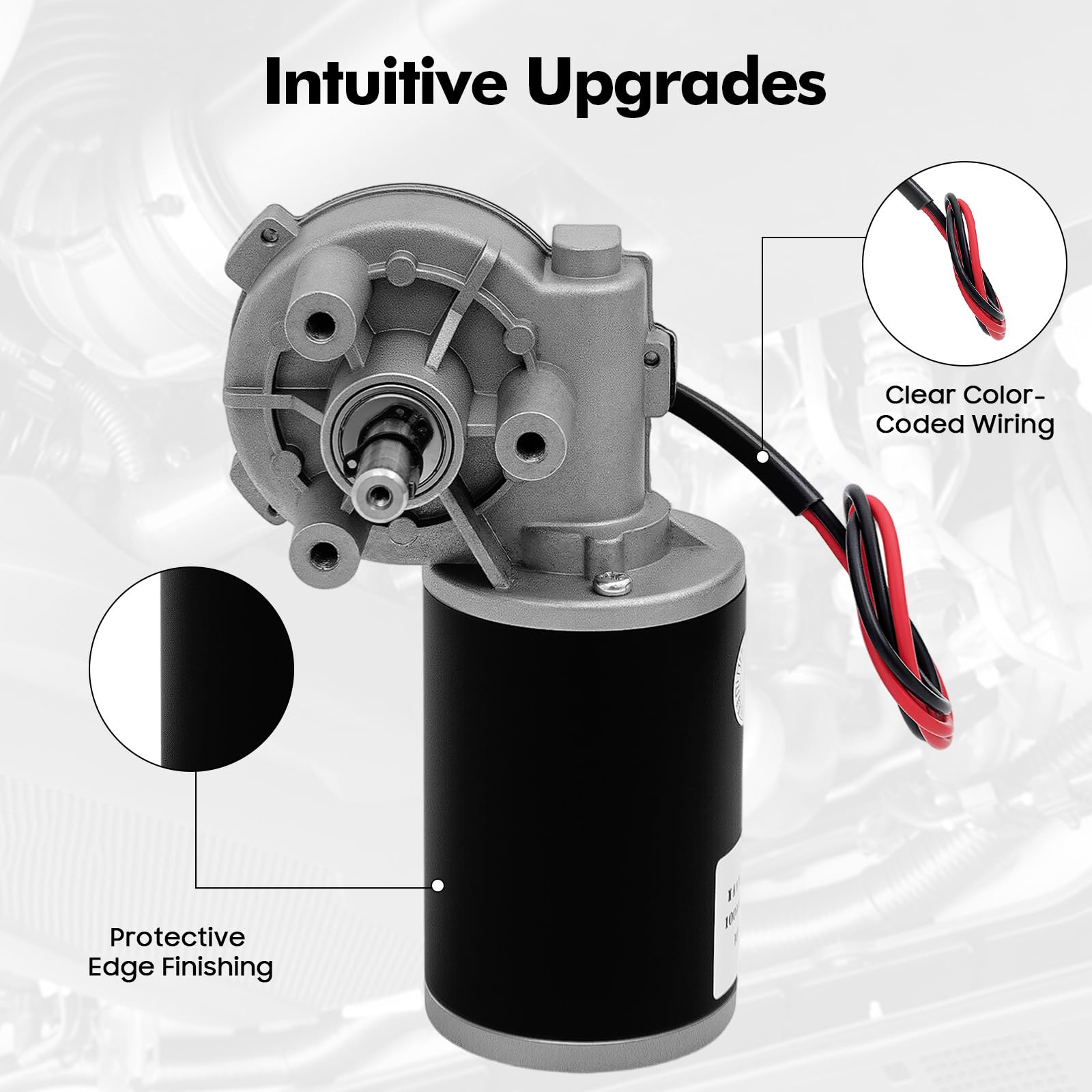 Motor de engranaje CC 45 W 24 V CC tornillo sin fin 160 rpm alto par para puertas automáticas