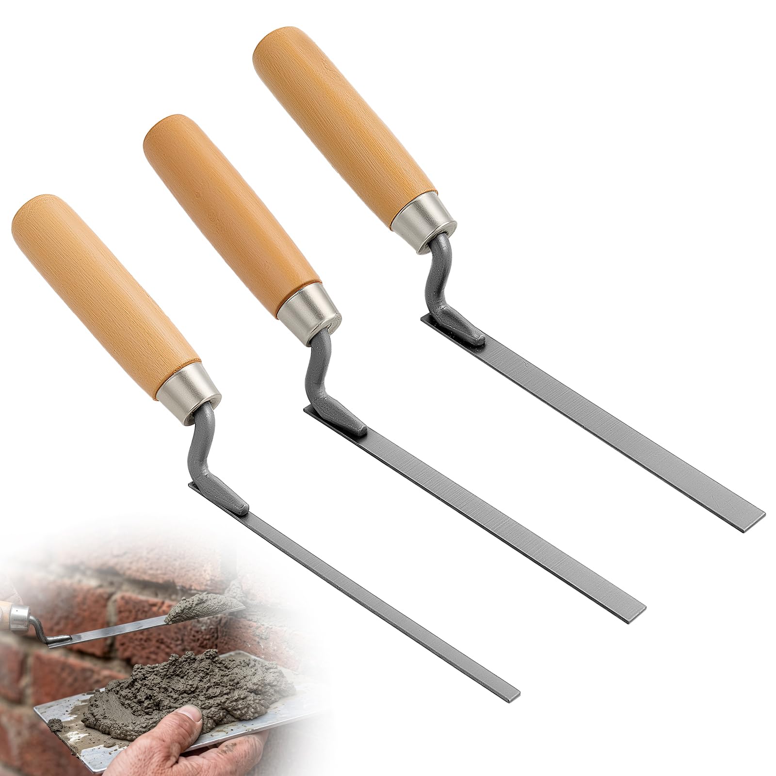 Ainiv 3 Pcs Pointing Trowel Set, 6/10/12 mm Tuck Pointing Trowel
