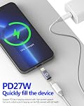 27W Adaptateur de charge rapide(3Pack)USB C Connecteur de câble de charge de port de type C pour Apple Iphone 11 12 13 14 Pro Max Mini Xs Se 7 8 X Xr Plus IpadAir Câble de synchronisation des données du chargeur