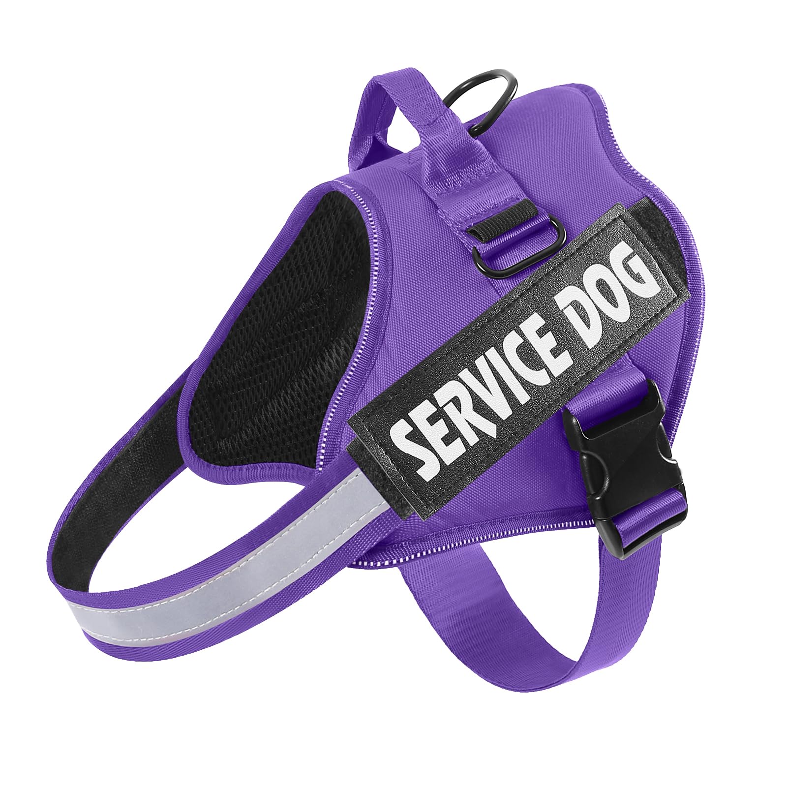 MUMUPETDog Harness, No-Pull Reflective Service Dog Vest, Breathable Adjustable Pet Harness with Handle for Outdoor Walking - No More Pulling, Tugging or Choking