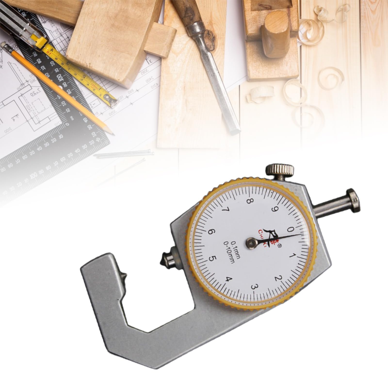 Thickness Gauge 0 To 10mm 0.1mm Accuracy Round Thickness Gauge Suitable For Paper Metal Sheet