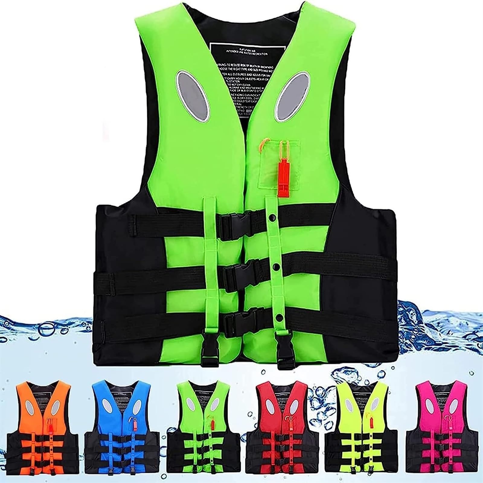 BaHeLs Adult Kayak Vest High Buoyancy Swim Vest Women's Men's Adjustable Safety Jacket Swimming Fishing Outdoor Water Sports，Surfing, Rafting,