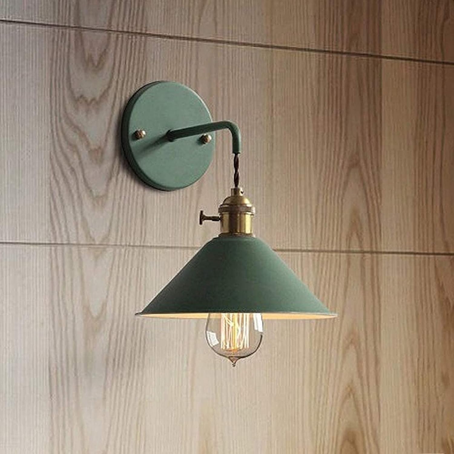 HXYSXHJUO Modern Wall Light Metal Funnel Shade Wrought Iron Lamp Indoor Lighting Kitchen Sconce Industrial Fixture, Pendant
