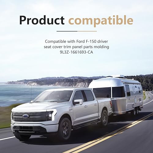 Miniatura 4 de Reemplazo del panel de la cubierta del asiento del conductor izquierdo negro para Ford F-150 y 9L3Z-1661693-CA 2009-2014