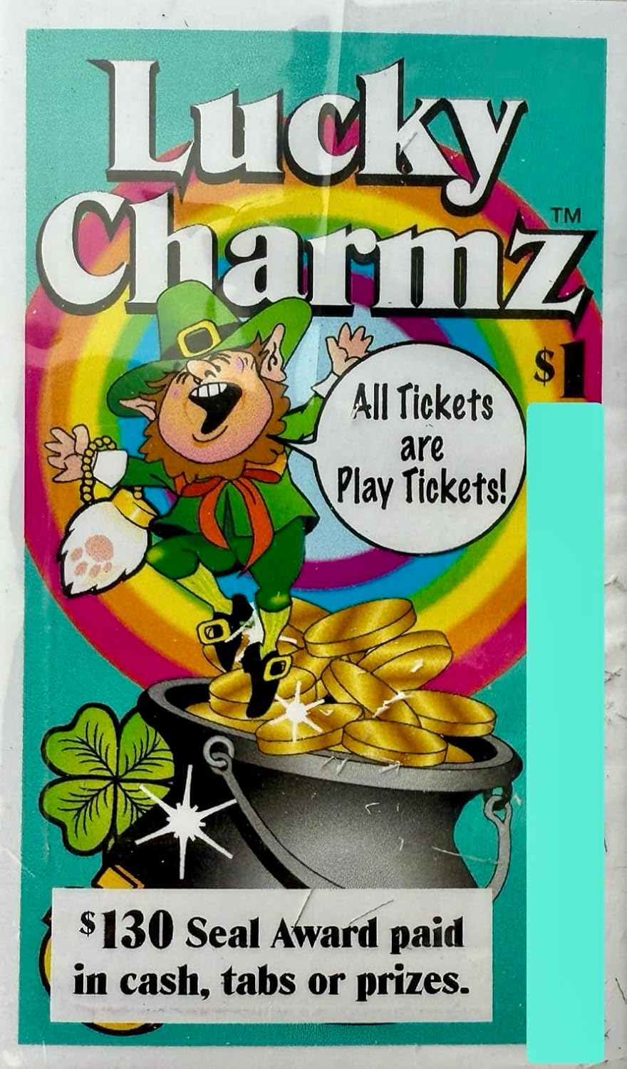2 Bags of Lucky Charmz $130 Bingo Pull Tab Event Game, All Tickets Playable