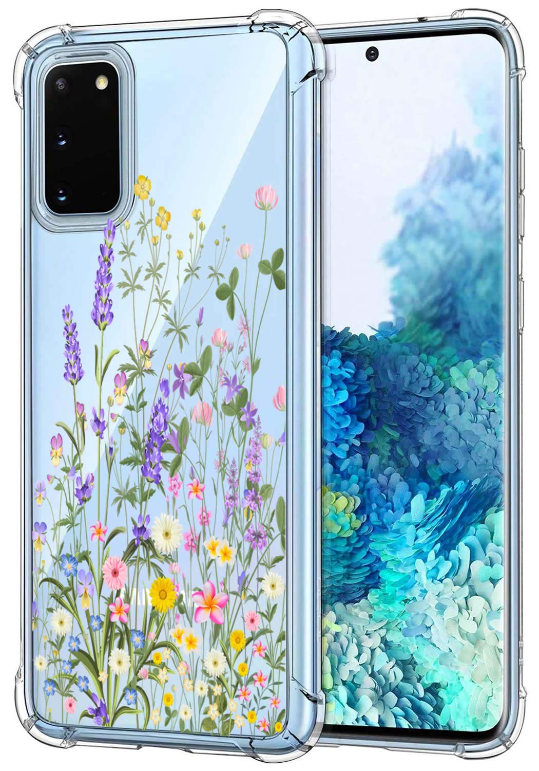 IiEXCEL Galaxy S20+ / Galaxy S20 Plus Case Flower, Cute Grass Underbrush Lavender Floral Clear TPU Protective Case for Samsung Galaxy S20+ / Galaxy S20 Plus 5G [ 6.7 inch 2020 Release ] - Colorful