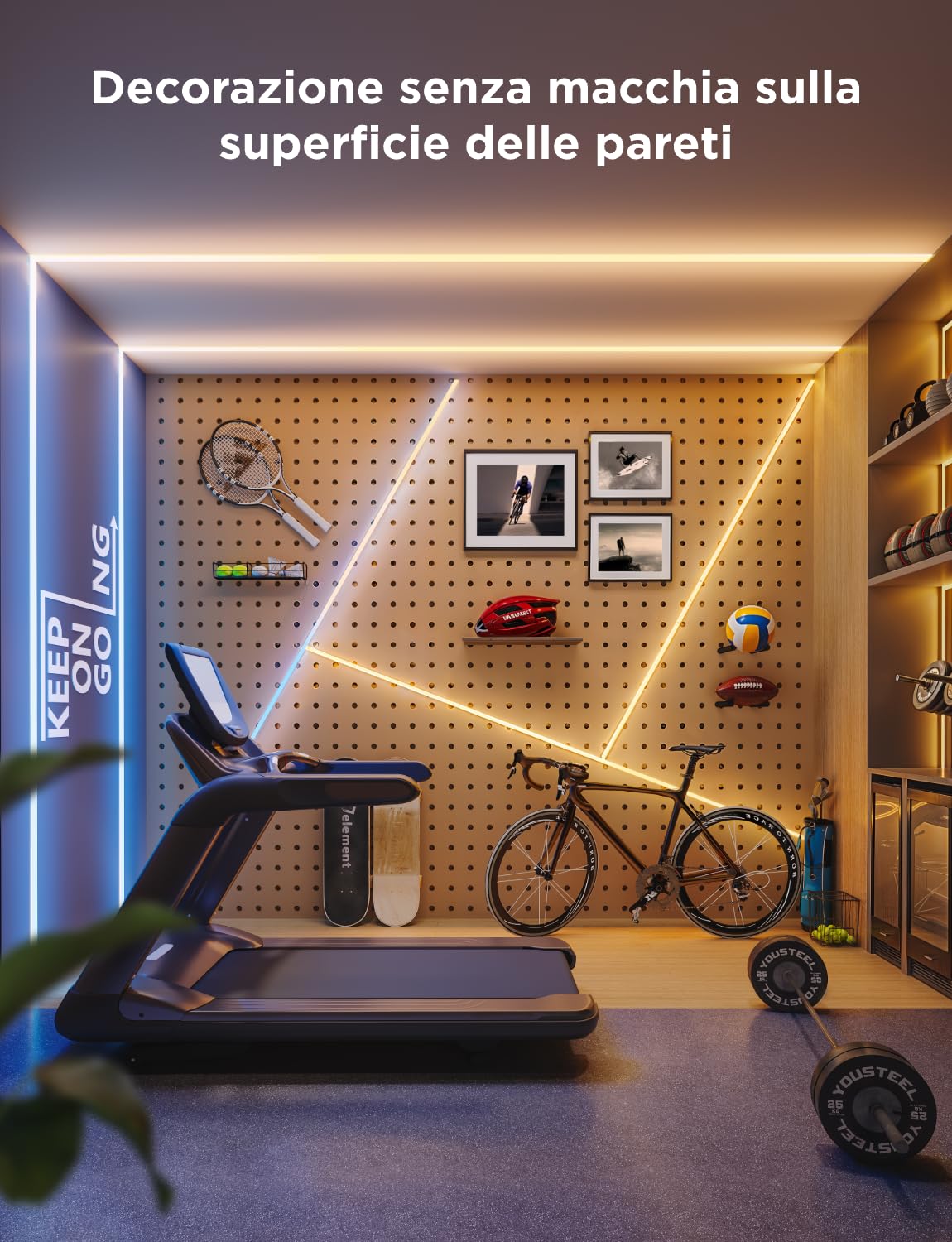 Govee COB Striscia LED Pro 3m, Luce RGBICW con Banco Caldo | Compatibile con Alexa, Google Assistant e Matter, Striscia Luminosa che, Cambia Colore per Camera da Letto, Armadio