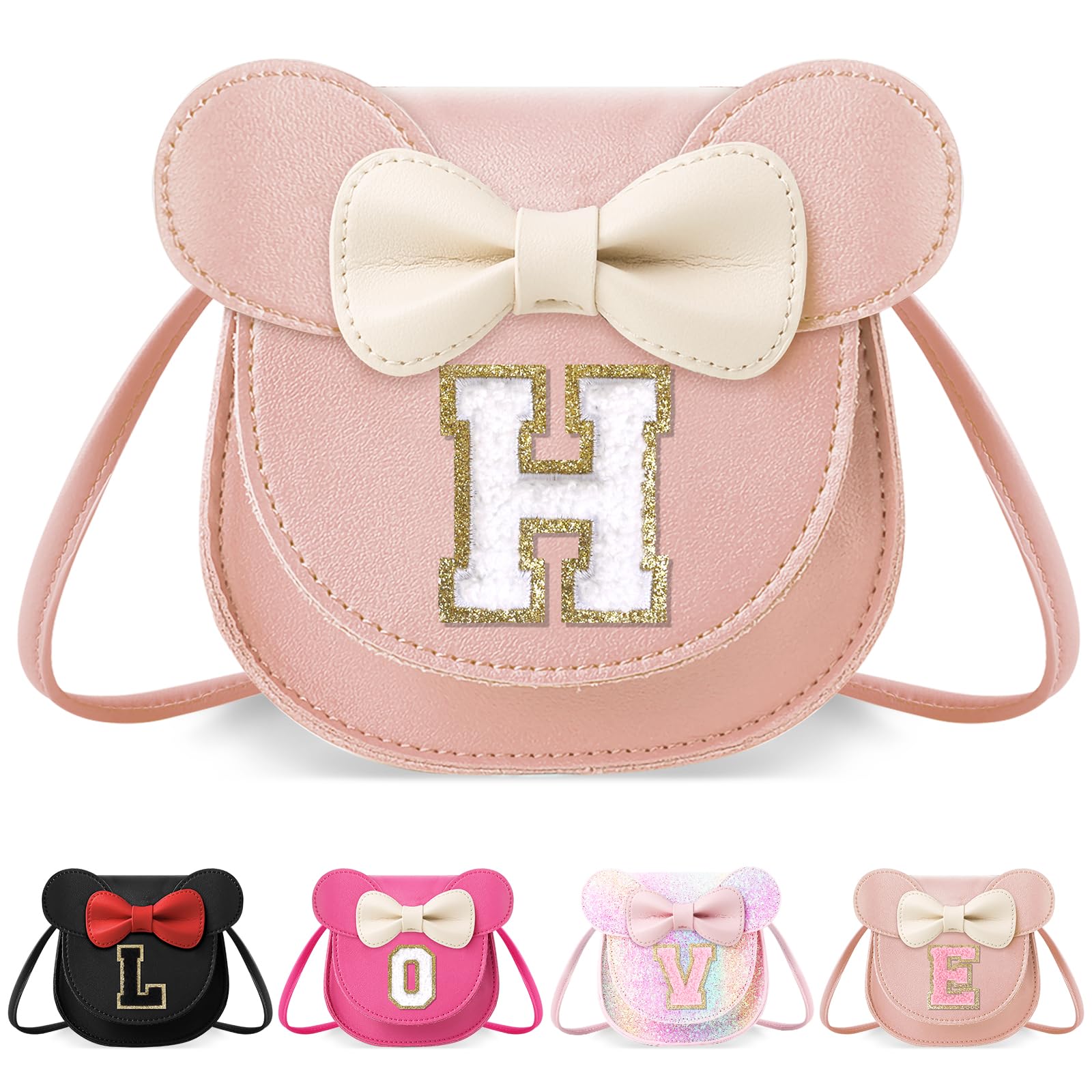 Little Girl Toddler Purse - Cute Mouse Ear Bow Crossbody Bag for 2-8 Year Olds - Birthday Gift