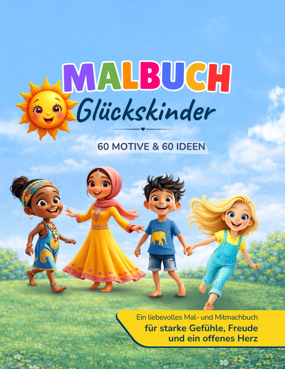 Malbuch Glückskinder: 60 Ausmalbilder, Spiele und Fragen für starke Gefühle, Freude und ein offenes Herz – ein besonderes Geschenk für Kinder von 5–11 ... Selbstvertrauen und Mitgefühl wachsen lässt.