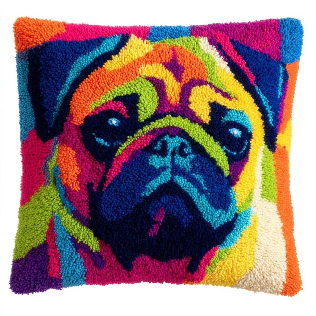 Henypt DIY Latch Hook Cushions Kits Dog