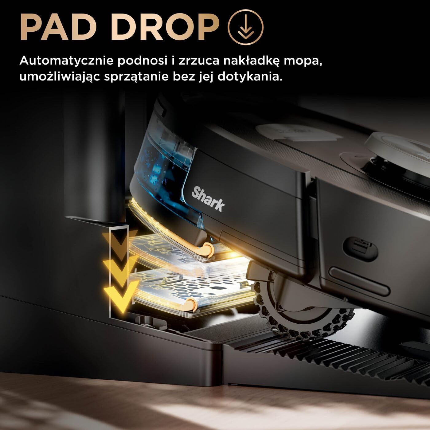 Shark PowerDetect Robot odkurzająco-mopujący 2 w 1, automatyczne opróżnianie, napełnianie i czyszczenie NeverTouch Pro (60 dni), 3D i LiDAR, NeverStuck, WiFi/aplikacja, czarny, RV2800ZEEU