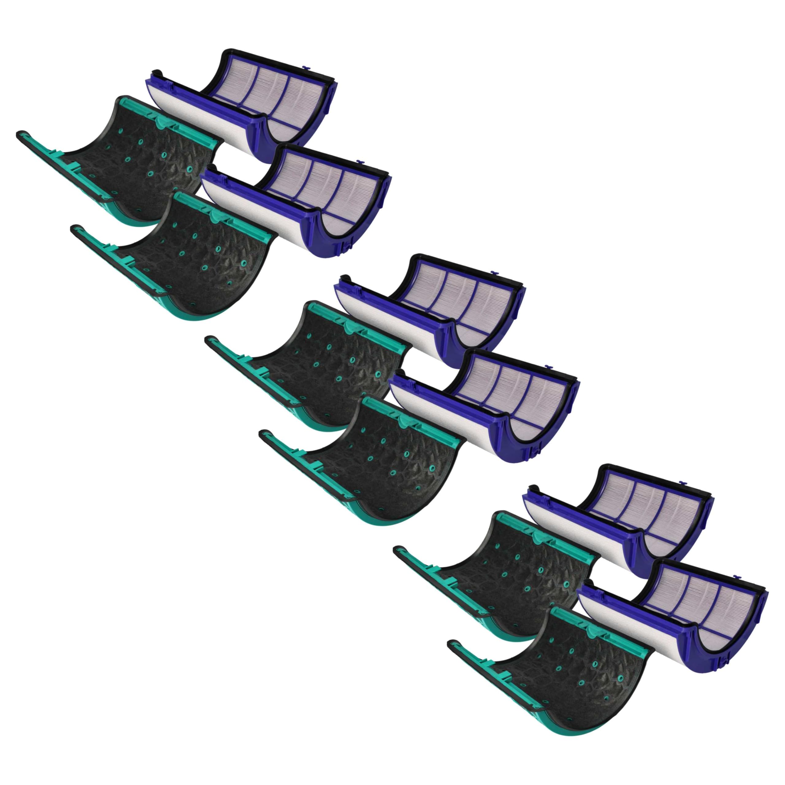 vhbw 6-częściowy zestaw filtrów zamiennych do Dyson 969048-03, 969048-01, 969048-02 do oczyszczacza powietrza – filtr HEPA, filtr z węglem aktywnym