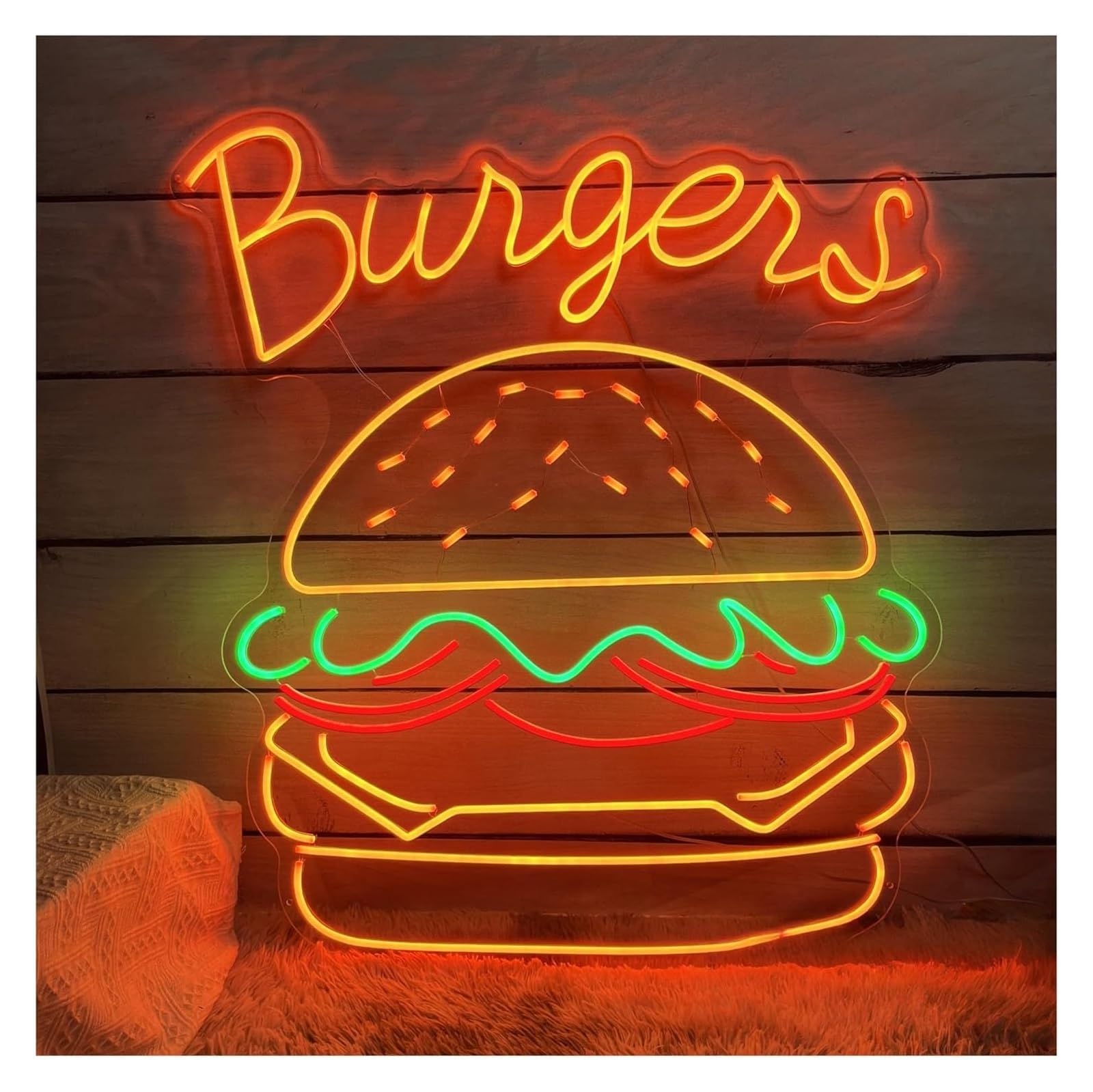 Personalised for neon Signs Neon Signs Decor Burgers Sign